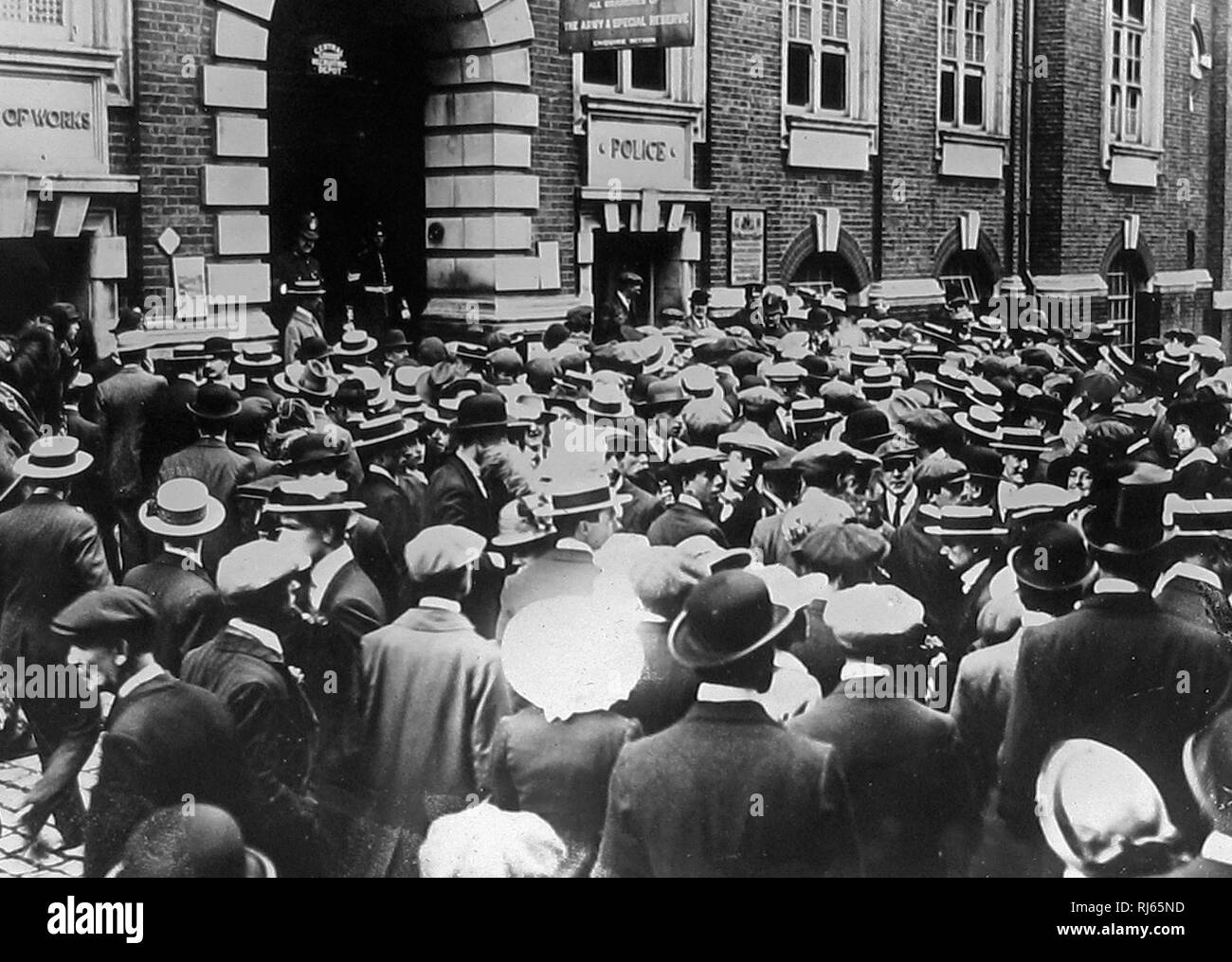 Ein London Recruiting Depot während WW1 Stockfoto