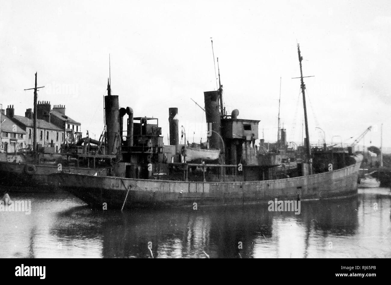 Dampfschiff im Glasson Dock Stockfoto