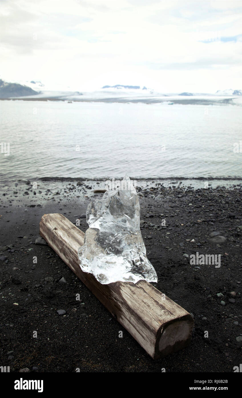 Jökulsárlón, Eis, Insel, Strand Stockfoto