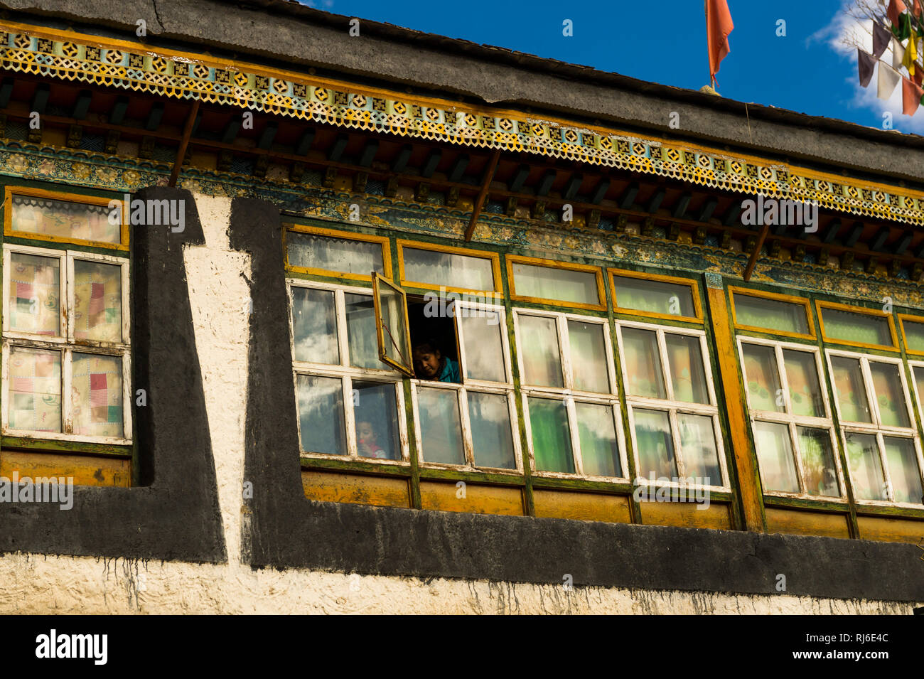 Tibet, die Altstadt von Gyantse Stockfoto