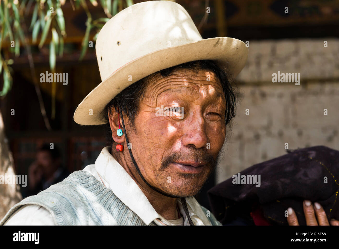 Tibet, Pilger bin Kloster Shalu Stockfoto