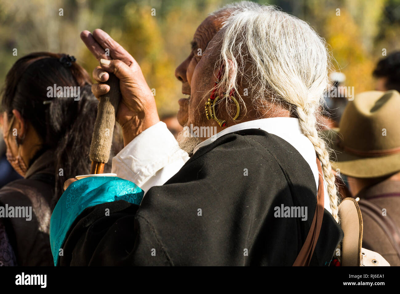 Tibet, Gläubige am Kloster Drepung Stockfoto