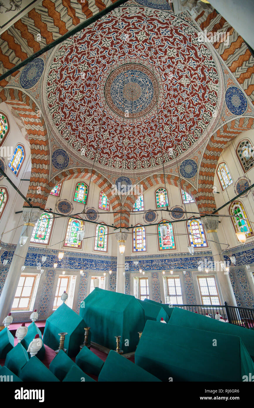 Innenraum der Gräber des Sultans Mehmed III., Selim II., Murad III, Boris ich und Mustafa ich entfernt auf dem Gebiet der Hagia Sophia - Istanbul Stockfoto