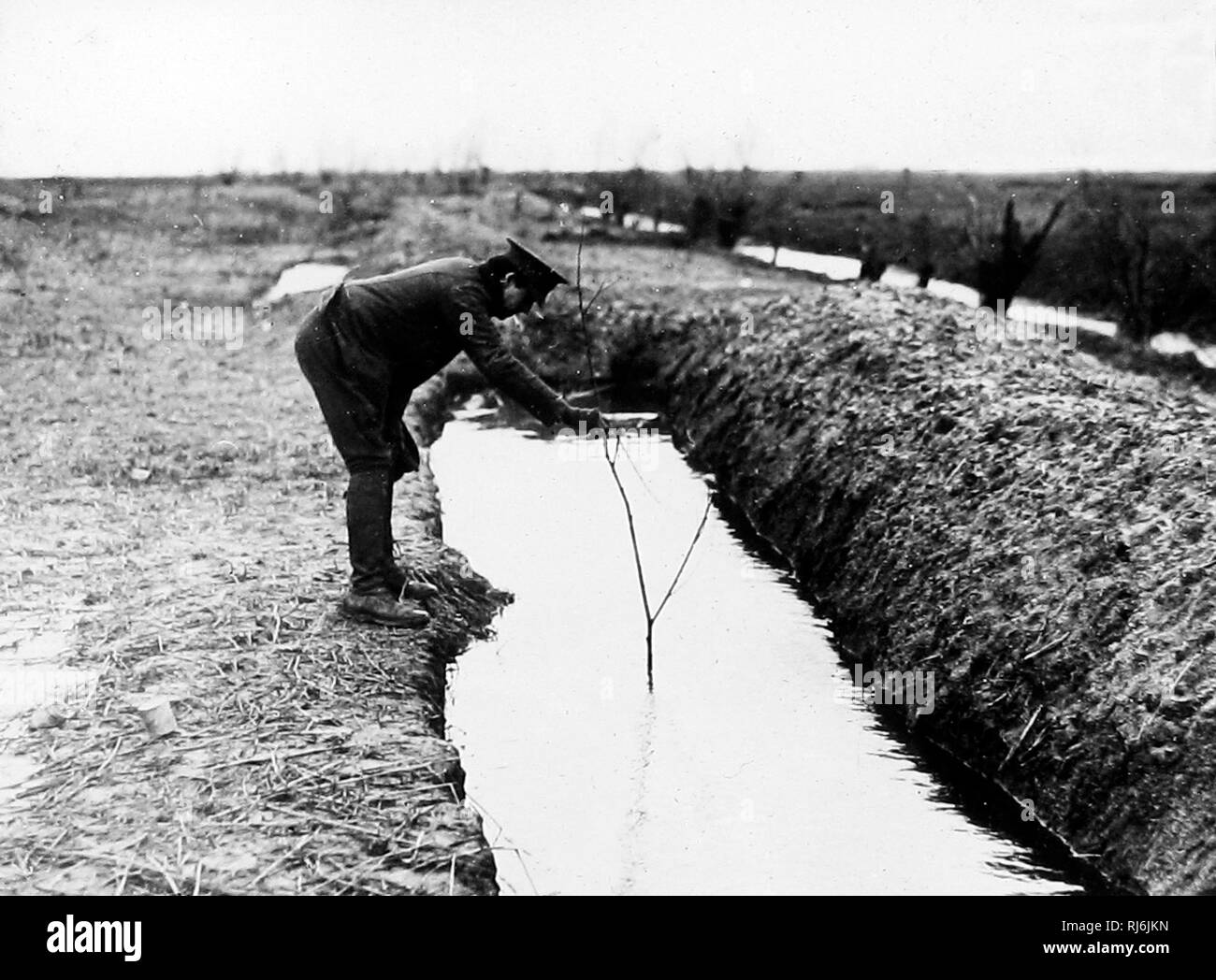 WW1 geflutet Gräben in Flandern Stockfoto