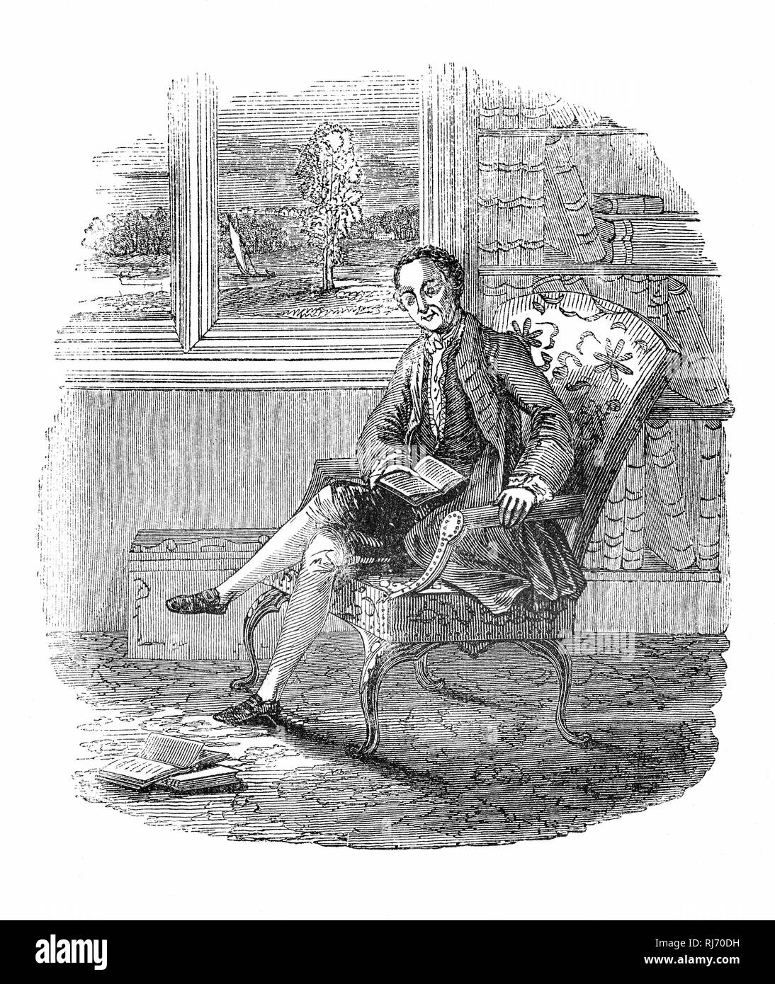 Horatio Walpole, 4. Earl of Orford (1717-1797), die auch als Horace Walpole, der Sohn des ersten britischen Premierminister, Sir Robert Walpole bekannt, war eine englische Schriftstellerin, Kunsthistorikerin, Literat, Antiquariaten und Whig Politiker. Er hatte Strawberry Hill House in Twickenham, südlich von London, die Wiederbelebung der Gotischen Stil einige Jahrzehnte vor seinem viktorianischen Nachfolger. Seinen literarischen Ruf beruht auf der ersten gotischen Roman, das Schloss von Otranto (1764), und seine Briefe, die von erheblichen gesellschaftlichen und politischen Interesses. Stockfoto