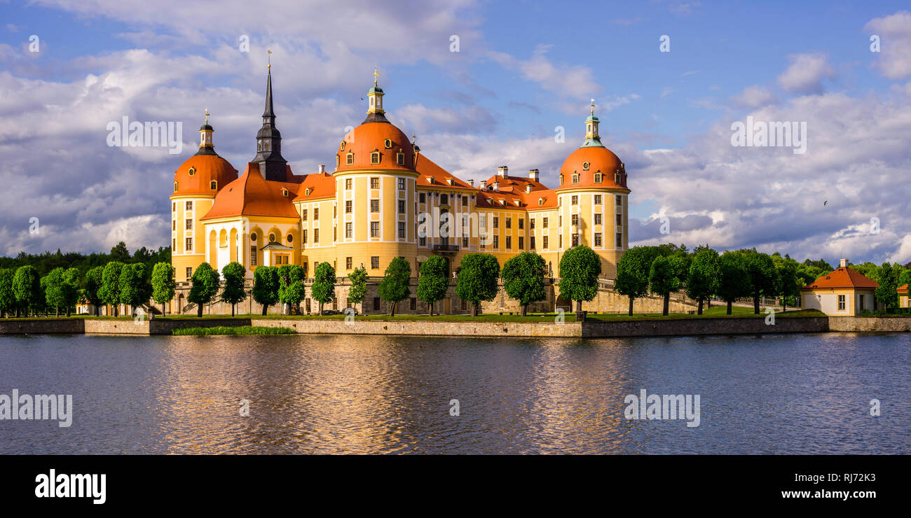 Schloss Moritzburg, Gemeinde Moritzburg bei Dresden, Sachsen, Deutschland, Europa Stockfoto