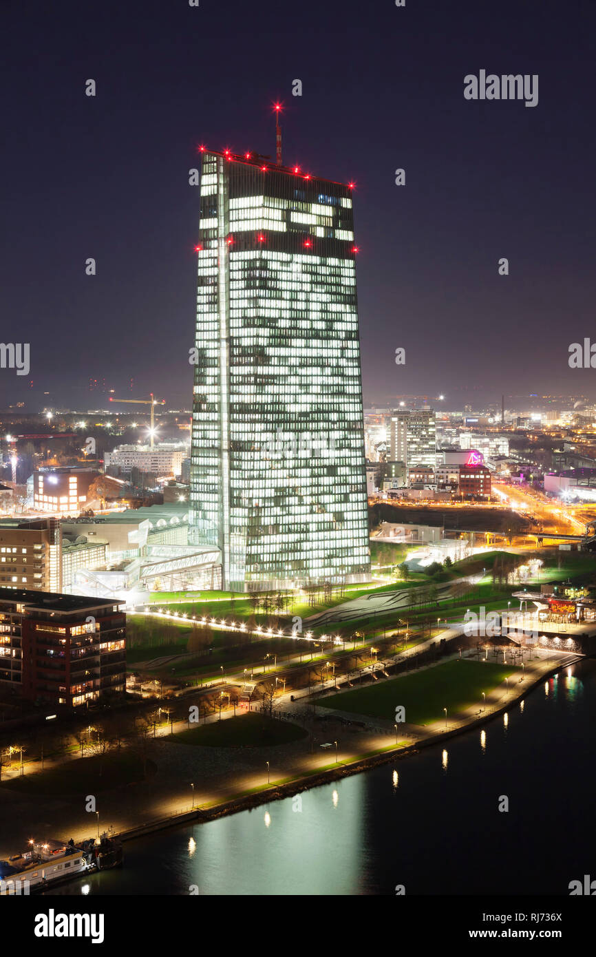 Europäischen Zentralbank und Osthafen, Frankfurt, Hessen, Deutschland Stockfoto