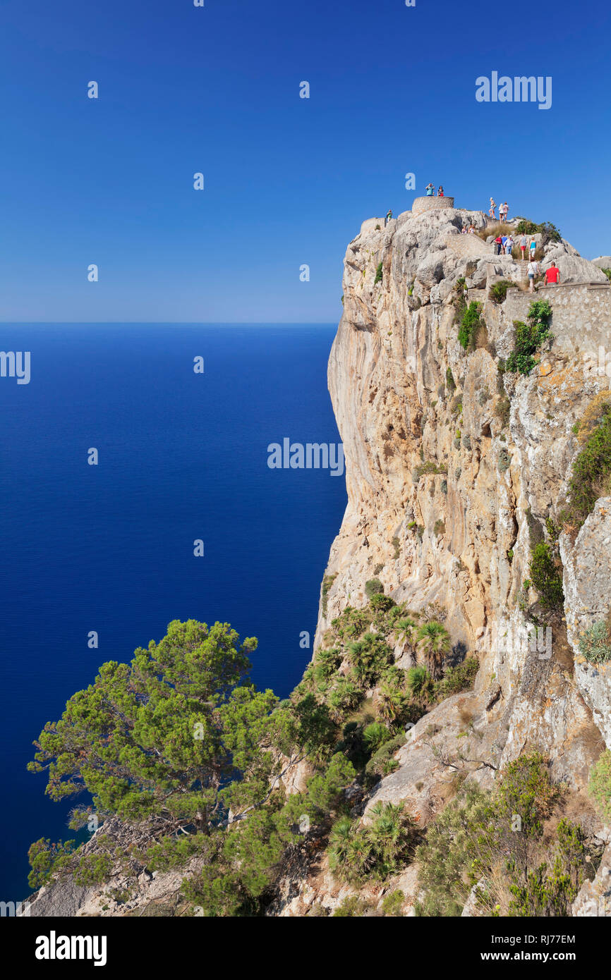 Aussichtspunkt Mirador d'Es Colomer (Mal de Pas), Cap de Formentor, Mallorca, Balearen, Spanien Stockfoto