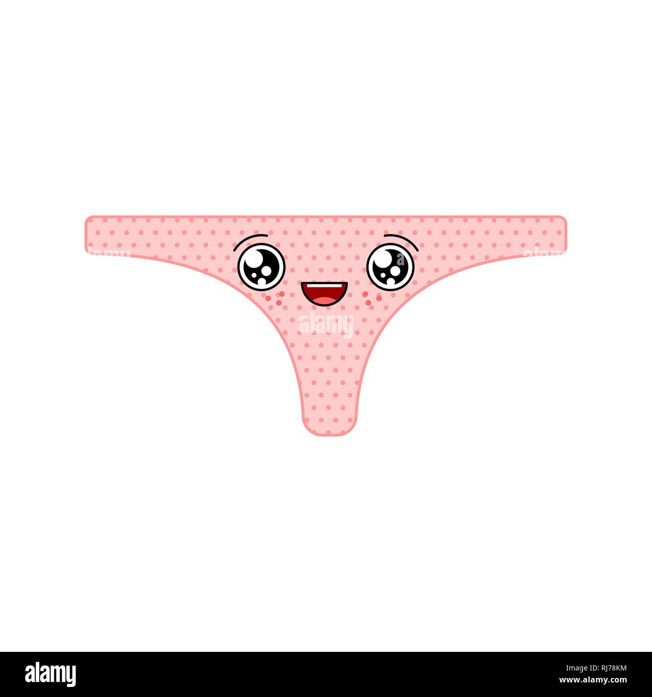 Tanga kawaii Cute Cartoon. Lustige Unterhosen. Süße höschen Frauen Vector  Illustration Stock-Vektorgrafik - Alamy