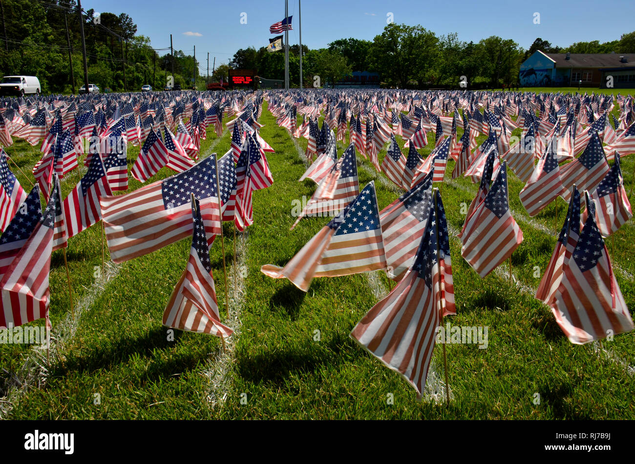 Hier in dieser Schule im Osten der Vereinigten Staaten für das Memorial Day Stockfoto