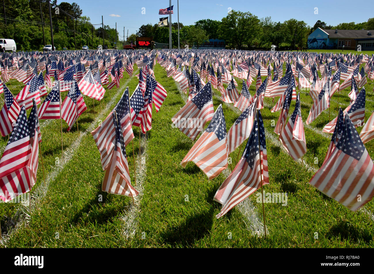 Hier in dieser Schule im Osten der Vereinigten Staaten für das Memorial Day Stockfoto