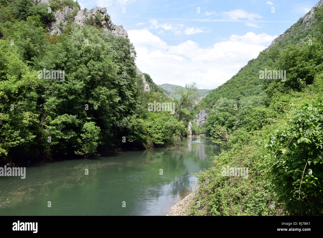 Treska Fluss in Matka Canyon. Skopje, Mazedonien. Stockfoto