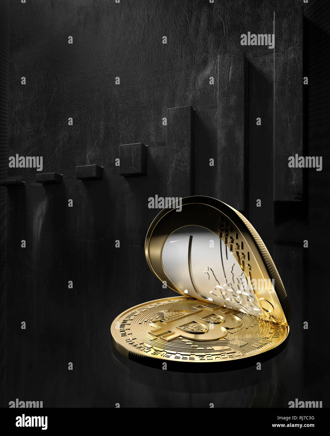 Bitcoin, Kryptowährung Stockfoto