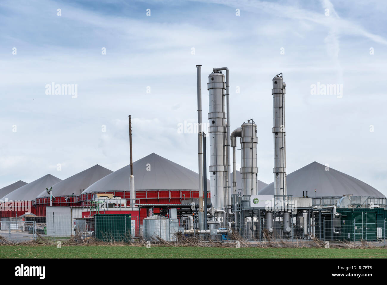 Altenstadt, Hessen, Deutschland, Biogasanlage Stockfoto