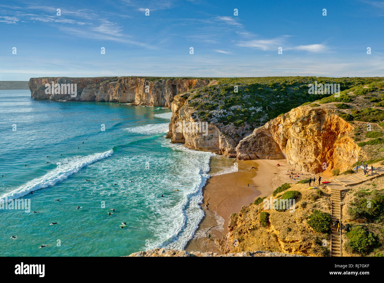 Praia do Beliche, Strand Surfers' bei Sagres, Algarve, Portugal Stockfoto