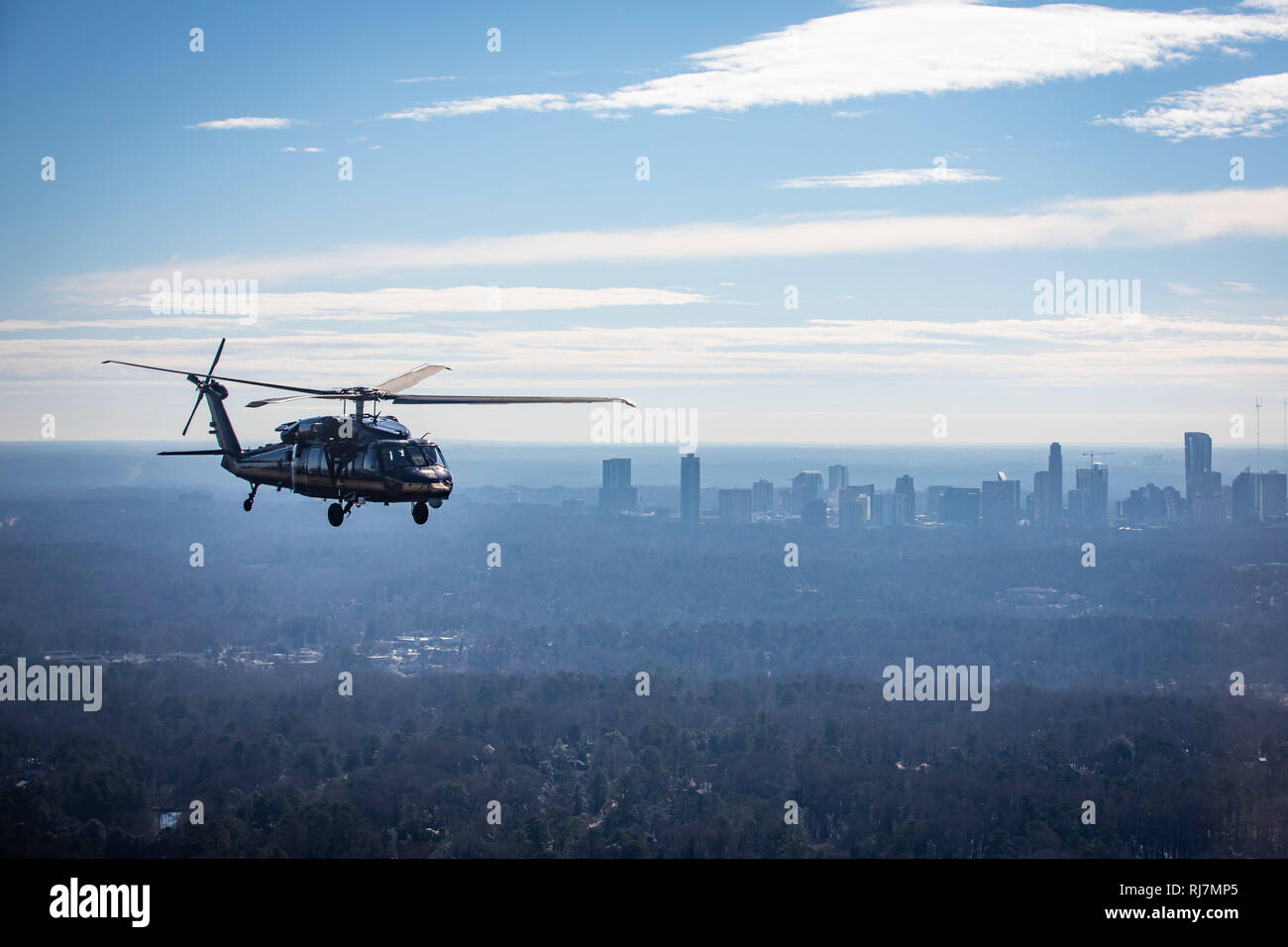 Us-Zoll und Grenzschutz Luft und Marine Operations und Büro der Feldeinsätze SRT air space Security vor dem Super Bowl LIII in Atlanta, Georgia. Foto von Ozzy Trevino, die US-amerikanischen Zoll- und Grenzschutz Stockfoto