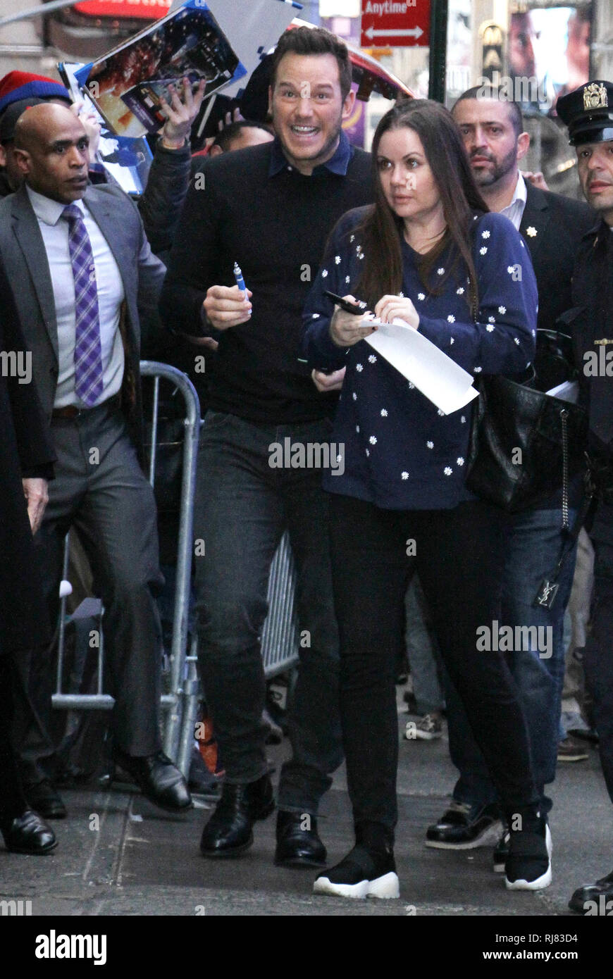 New York, NY, USA. 05 Feb, 2019. Chris Pratt bei Good Morning America gesehen, die Förderung der Lego Film 2: Der zweite Teil am Februar 05, 2019 in New York City. Credit: Rw/Medien Punch/Alamy leben Nachrichten Stockfoto