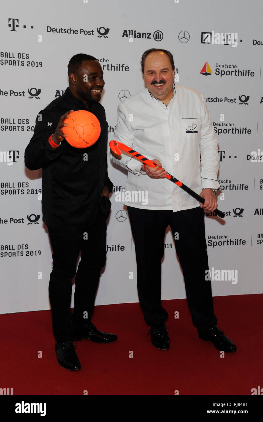 Wiesbaden, Deutschland. 02 Feb, 2019. Johann Lafer und Nelson MUELLER, Pool Foto! Ball des Sports in Wiesbaden auf 02.02.2019 | Verwendung der weltweiten Kredit: dpa/Alamy leben Nachrichten Stockfoto