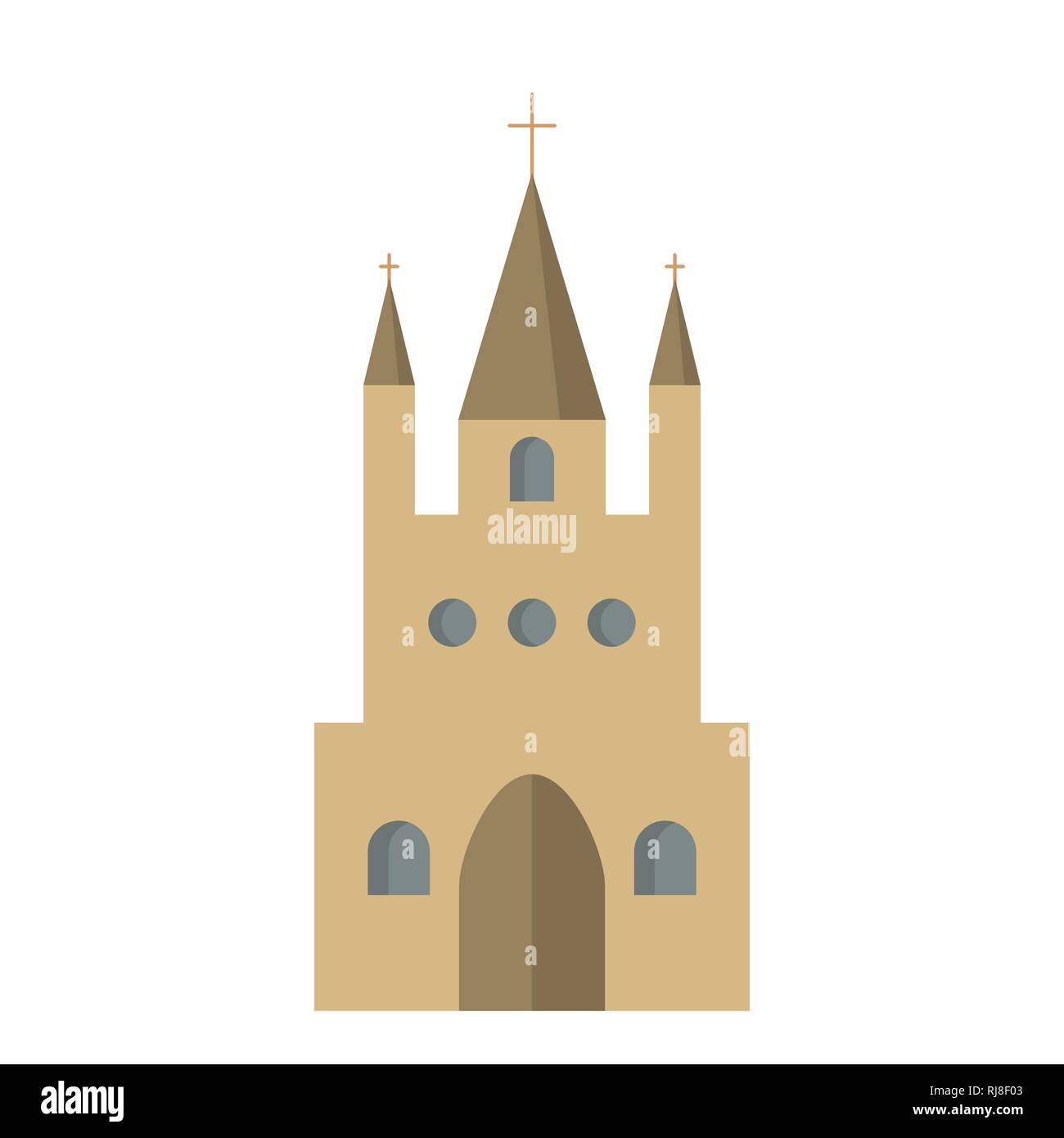 Flache Symbol der Katholischen Kirche. Vector Illustration. Das Christentum. Religion Stock Vektor