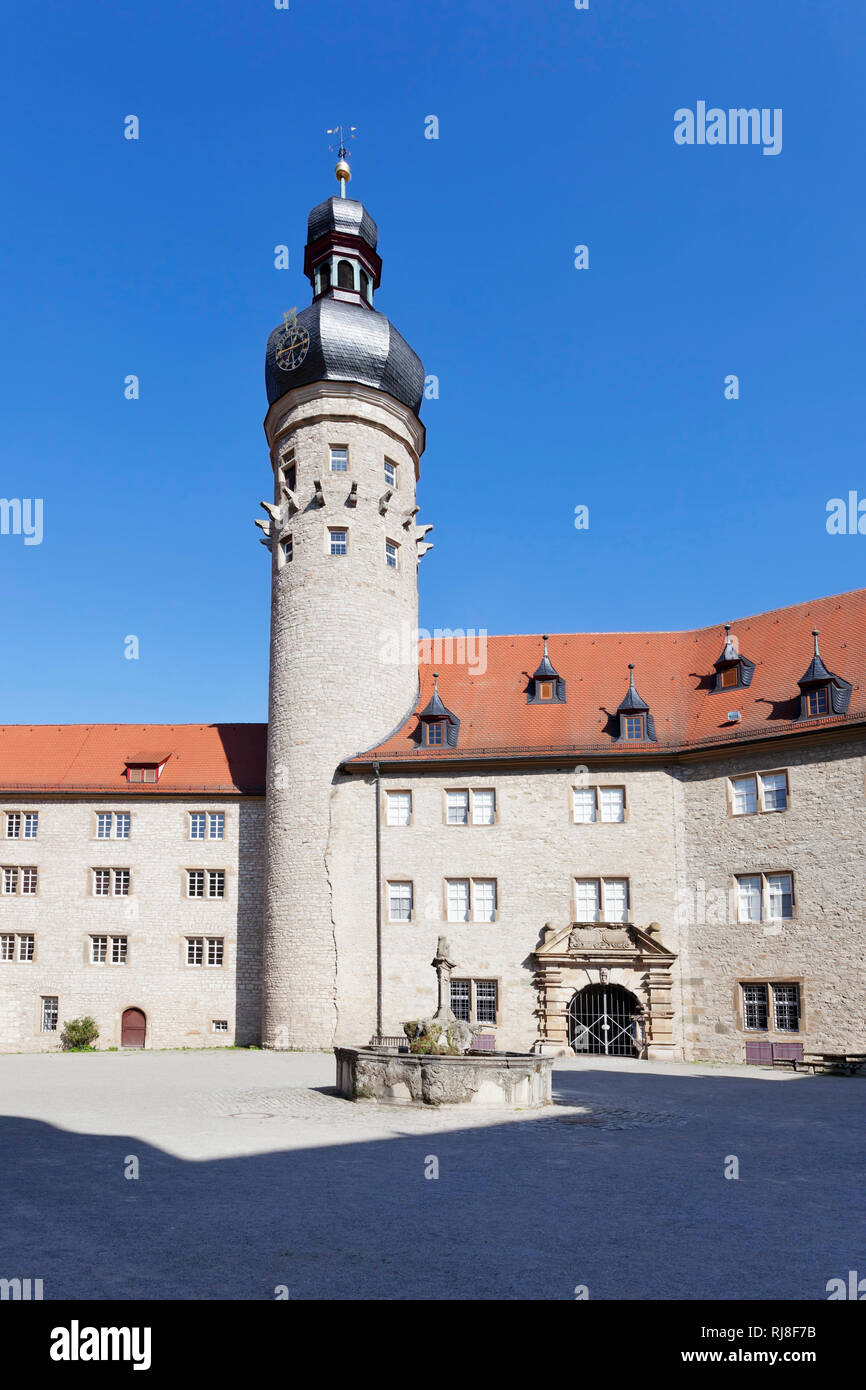 Innenhof Schloss Weikersheim, Weikersheim, Romantische Straße, Taubertal, Main Tauber Kreis, Baden-Württemberg, Deutschland Stockfoto