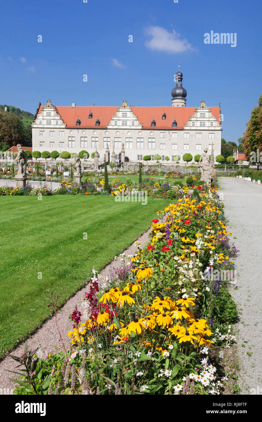 Schloss Weikersheim, Weikersheim, Romantische Straße, Taubertal, Main Tauber Kreis, Baden-Württemberg, Deutschland Stockfoto