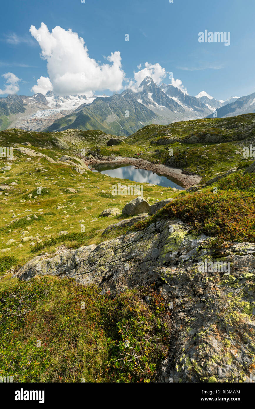 Lacs de Cheserys, Aiguille du Chardonnet, Haute-Savoie, Frankreich Stockfoto