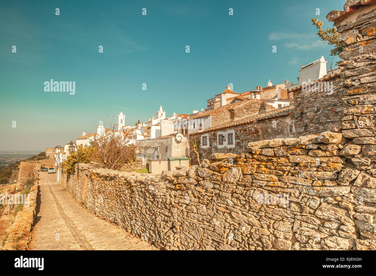 Mittelalterliches Dorf Monsaraz im Alentejo Portugal reisen Europa Stockfoto