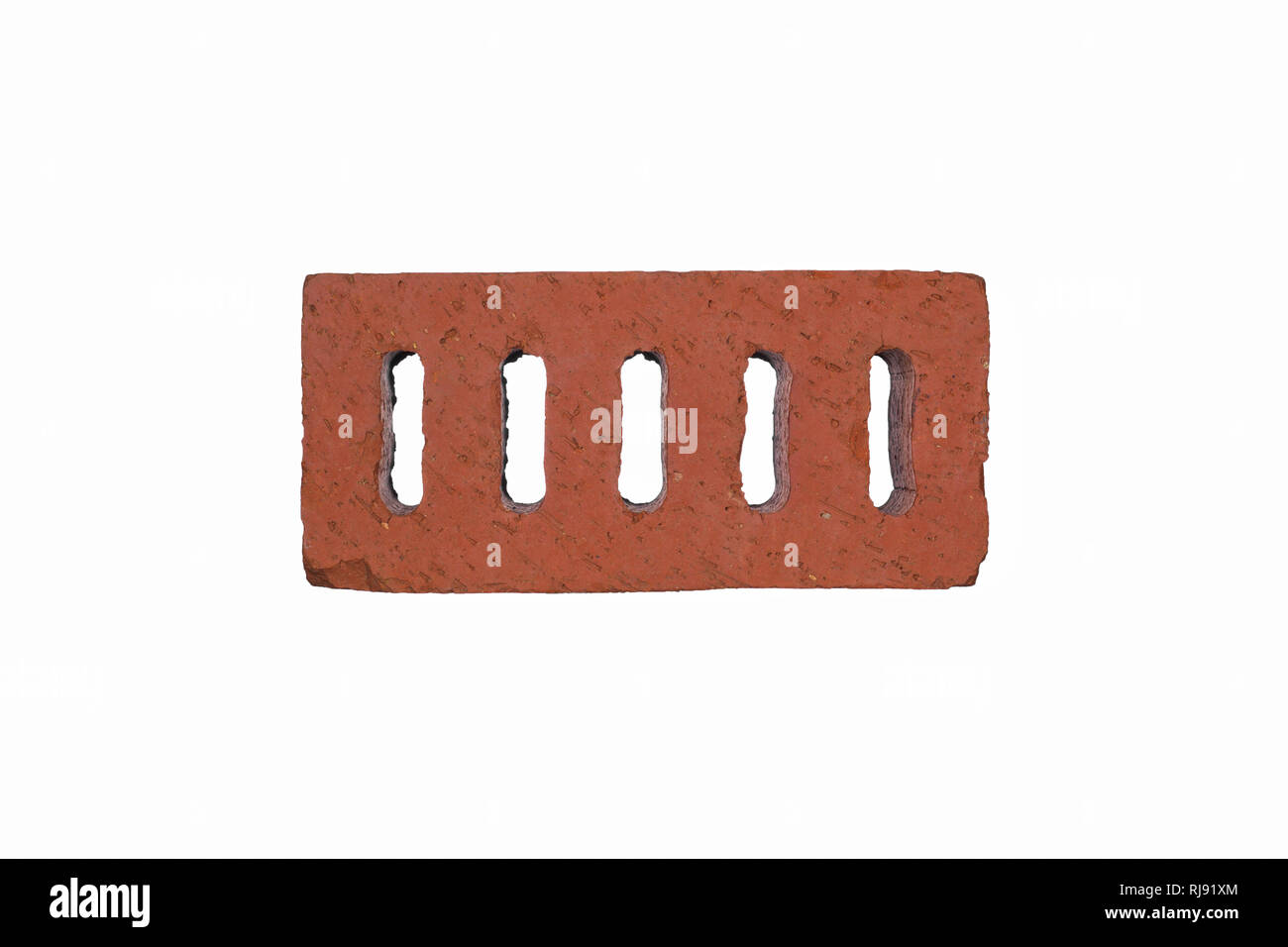 Rauen Bau aus Backstein auf Weiß isoliert. Stockfoto