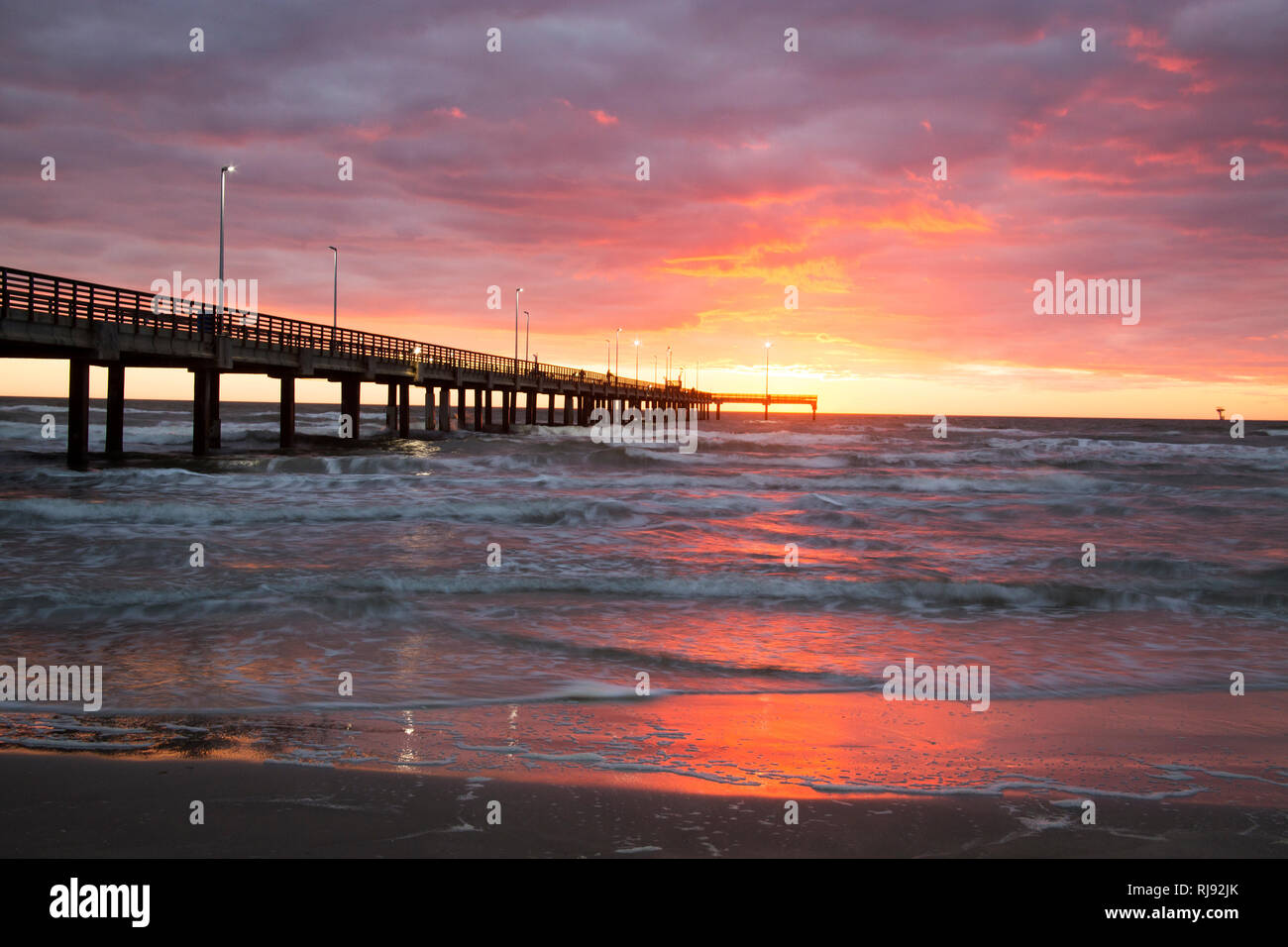 Bob Hall Pier, Padre Balli Park, Corpus Christi, Texas Stockfoto