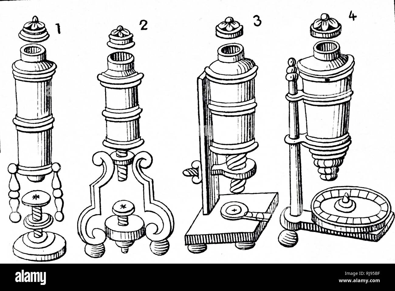 Ein holzschnitt Kupferstich, Balthazar de Monconys" Mikroskop. Balthazar de Monconys (1611-1665), ein französischer Reisender, Diplomat, Physiker und Magistrat. Vom 17. Jahrhundert Stockfoto