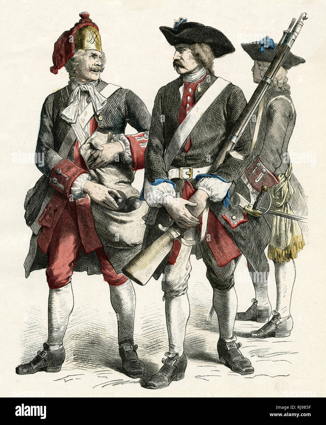 Österreichische Offiziere 1710 Stockfoto