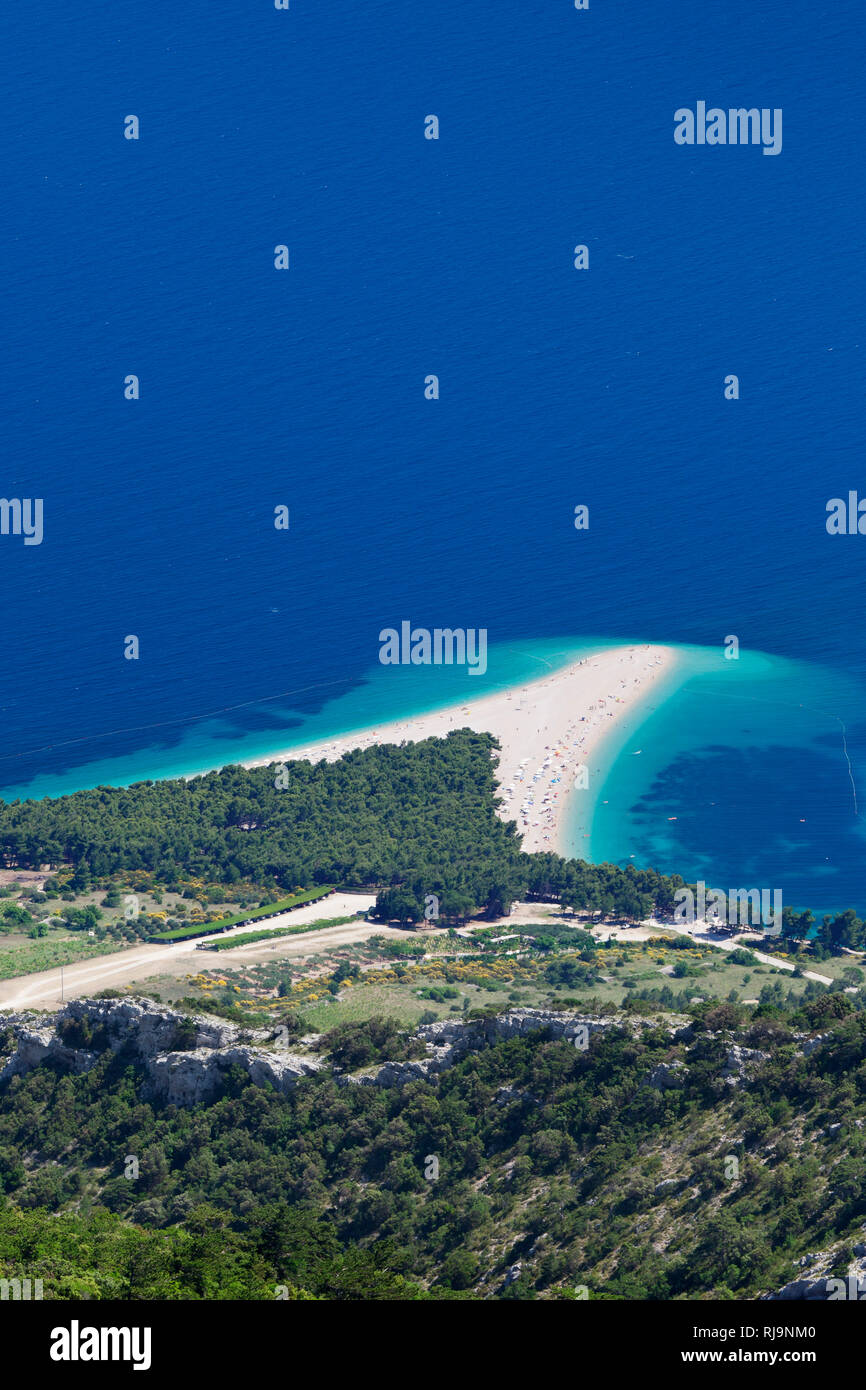 Strand Zlatni Rat (Goldenes Horn), Bol, Insel Brac, Dalmatien, Kroatien Stockfoto