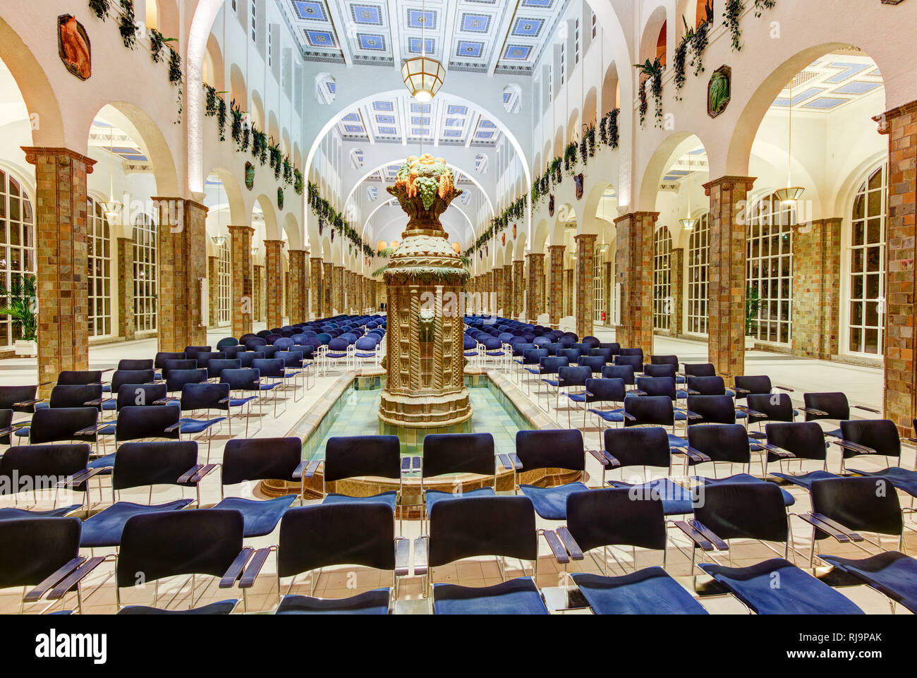 Wandelhalle, Trinkkurhalle, Innenaufnahme, Bad Kissingen, Franken, Bayern, Deutschland, Europa Stockfoto