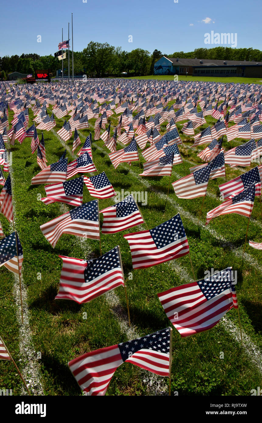 Hier in dieser Schule im Osten der Vereinigten Staaten für das Memorial Day Stockfoto