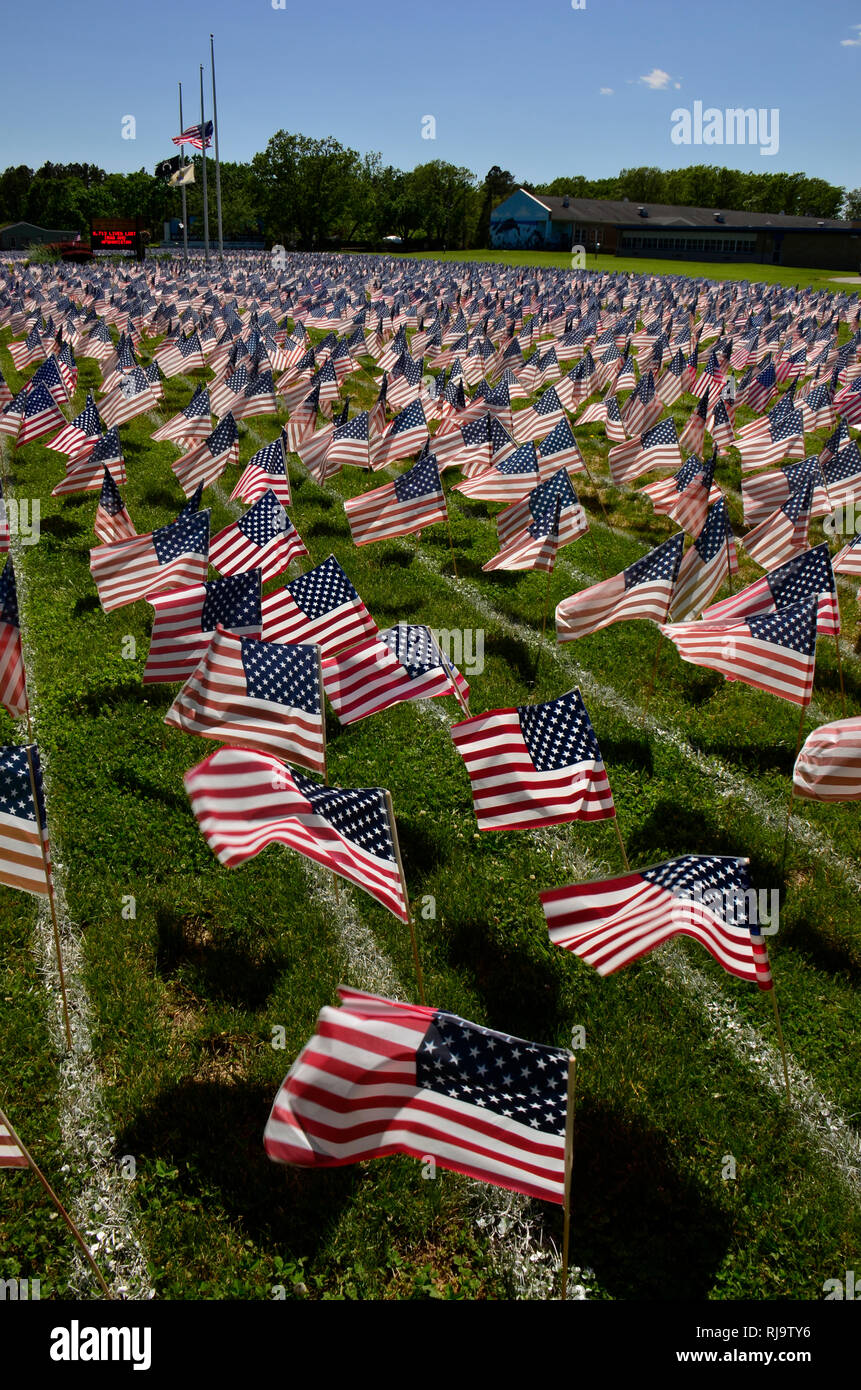 Hier in dieser Schule im Osten der Vereinigten Staaten für das Memorial Day Stockfoto