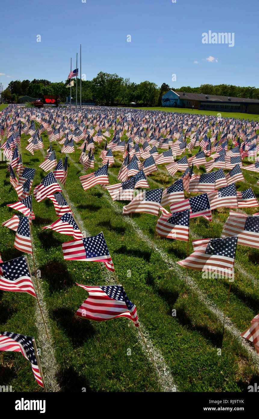 Hier in dieser Schule im Osten der Vereinigten Staaten für das Memorial Day Stockfoto