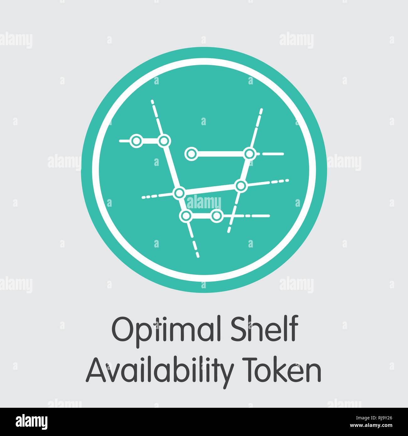 OSA-Optimal Shelf Availability Token - Die Münze Symbol. Stock Vektor