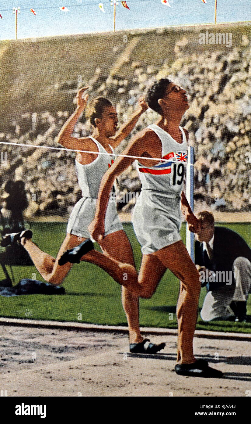 Foto von Tommy Hampson (1907-1965) gewann die 800 Meter bei den Olympischen Spielen 1932. Tommy brach den Weltrekord und wurde der erste Mensch bis 800 Meter in weniger als 1 Minute 50 Sekunden laufen. Stockfoto