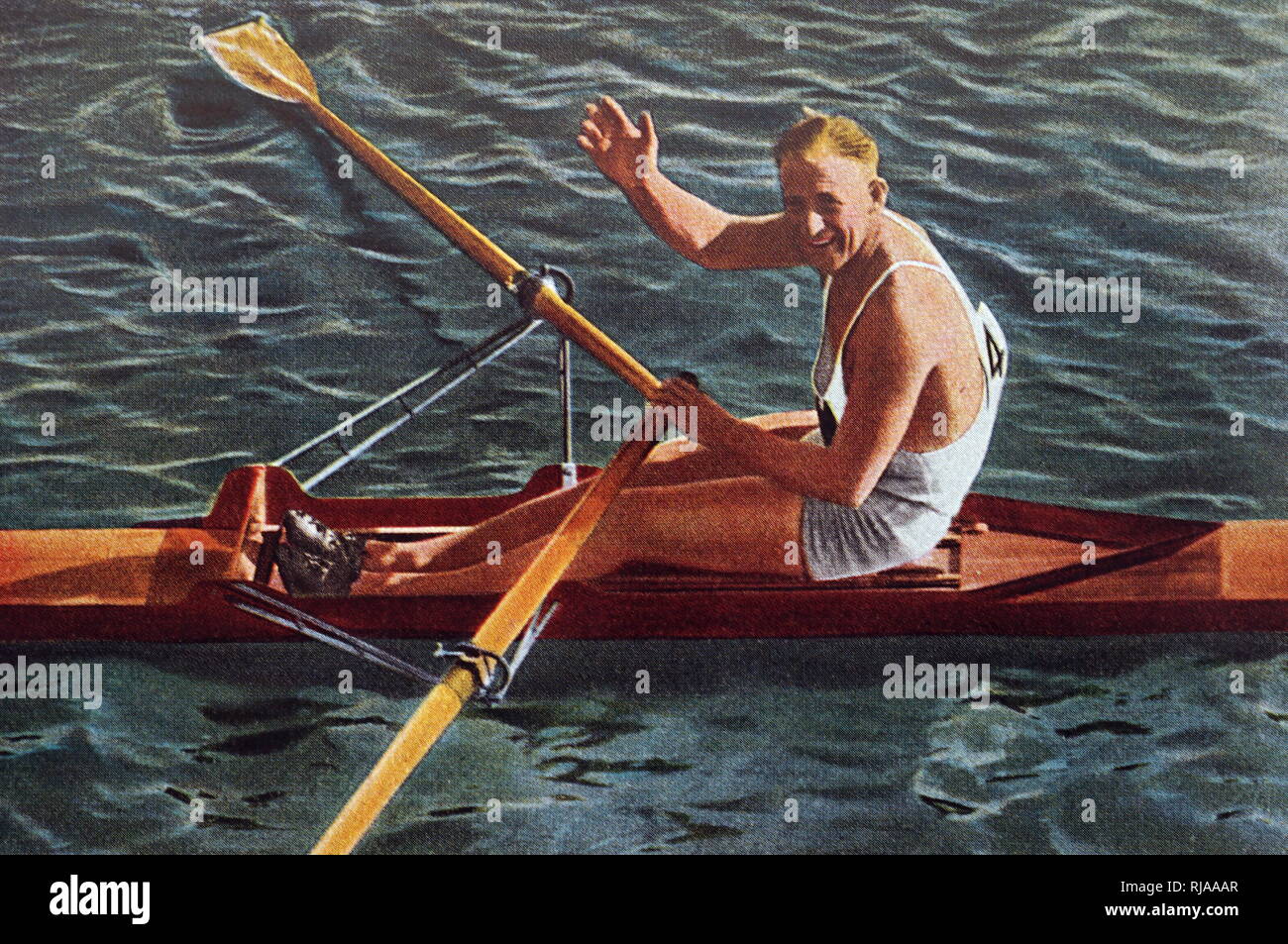 Foto von Henry Robert "Bobby" Pearce (1905 - 1976) im Jahr 1932 Olympische Spiele. Henry gewann Gold in der Einzigen sculls für Australien. Stockfoto