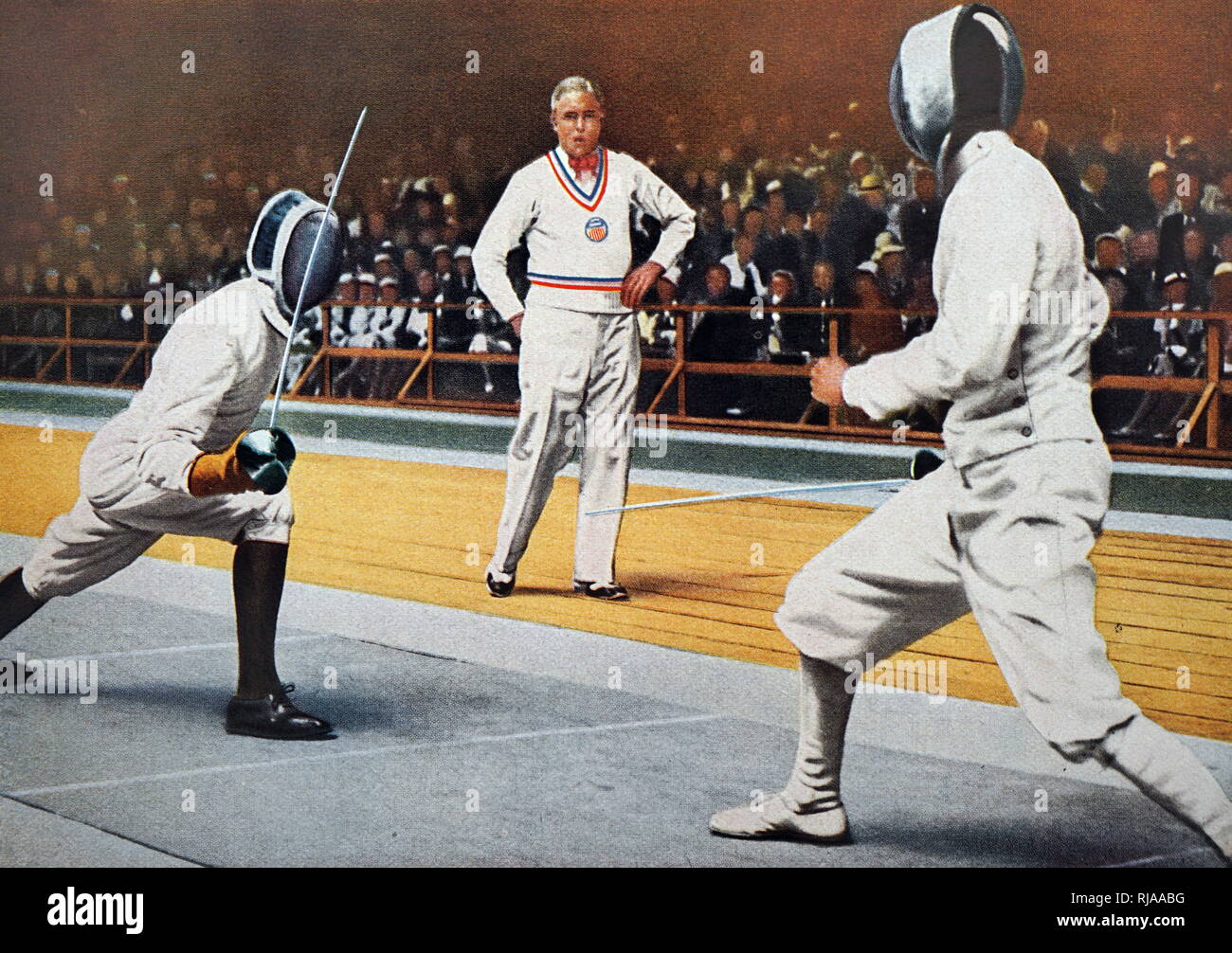 Foto von Giulio Gaudini (1904-1948) und George Piller (1899-1960) im Jahr 1932 Olympische Spiele. Stockfoto