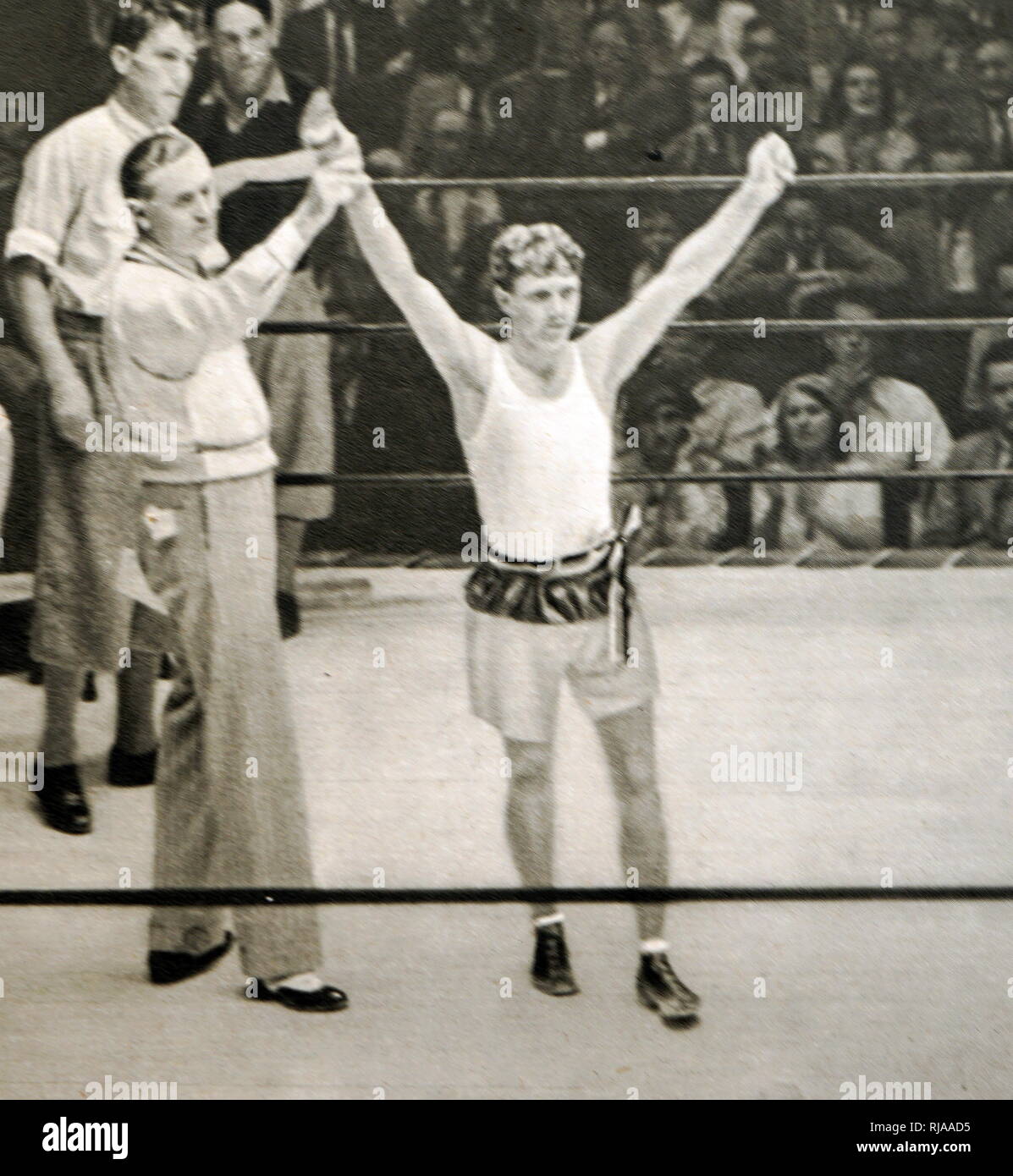 Foto von Werner Spannagel (1909 - 1943) aus Deutschland an den Olympischen Spielen 1932. Werner war im Quartal beseitigt - Endrunden der fliegengewicht Klasse Stockfoto