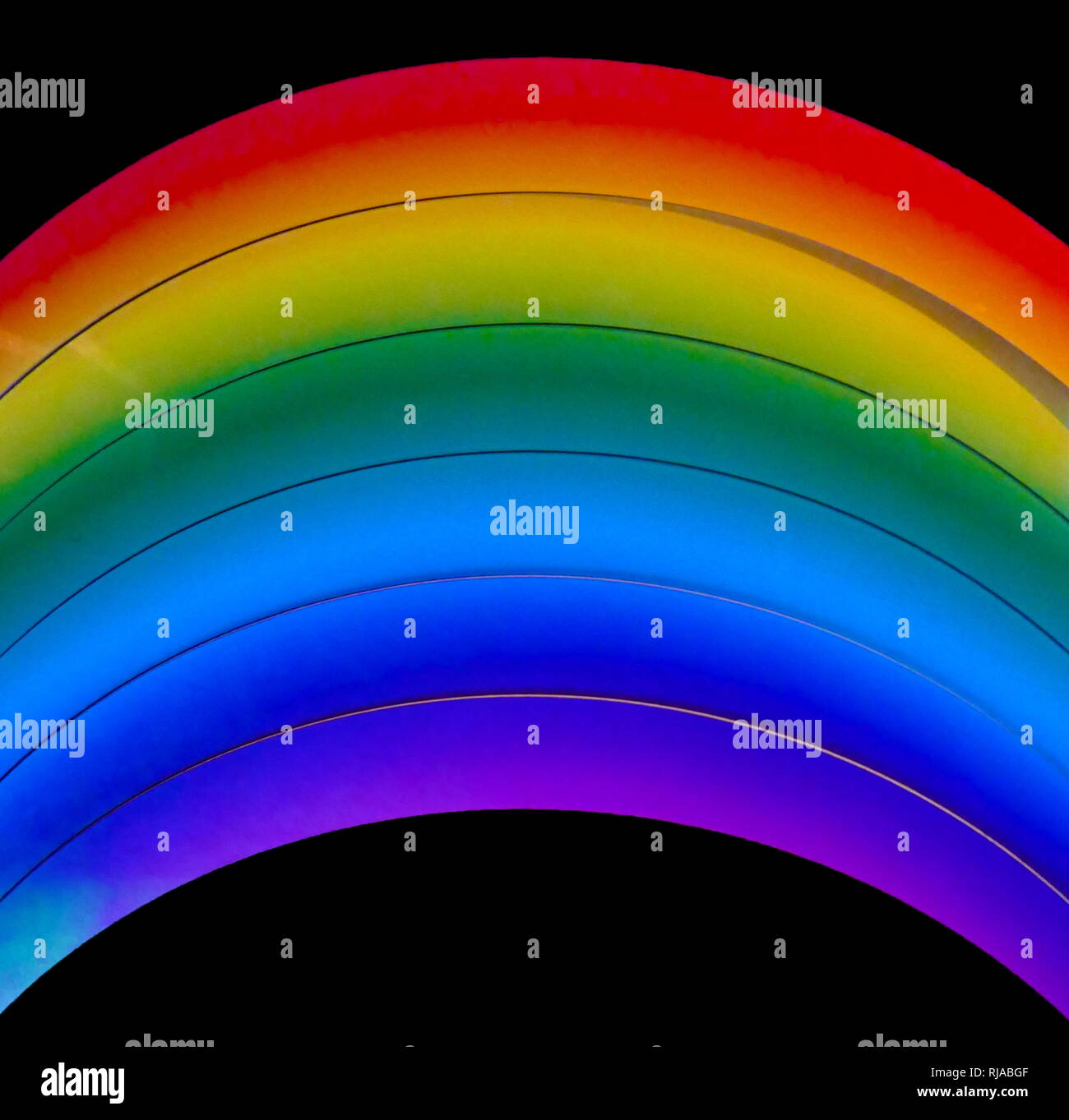 Ein Farbspektrum. Dieser Begriff wurde erstmals wissenschaftlich in der Optik die Farben des Regenbogens im sichtbaren Licht zu beschreiben, nachdem er durch ein Prisma. Im 17. Jahrhundert, das Wort Spektrum wurde in der Optik von Isaac Newton eingeführt, der sich auf die Auswahl der Farben beobachtet, wenn weißes Licht durch ein Prisma verteilt wurde. Stockfoto