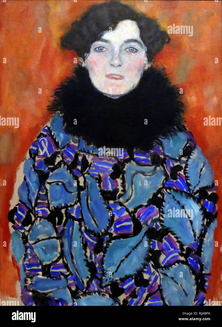 Portrait von Johanna Staude; 1917 - 1918. von Gustav Klimt. Art Nouveau portrait Stockfoto