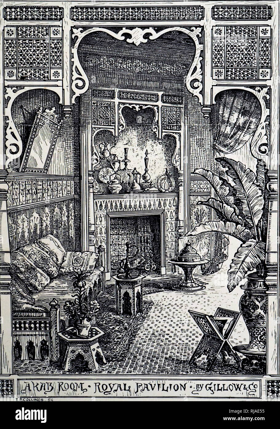 Jahrhundert Werbung, für die arabischen Stil durch "Gillow & Co" für die Internationale Ausstellung; London; 1884 Stockfoto