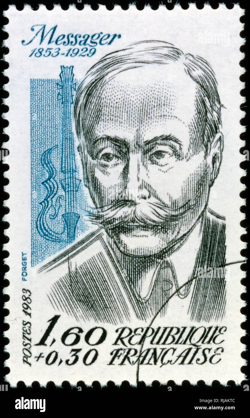 Französische Briefmarke, Andre Messager (1853-1929), französischer Komponist und Musiker. 1983 Stockfoto