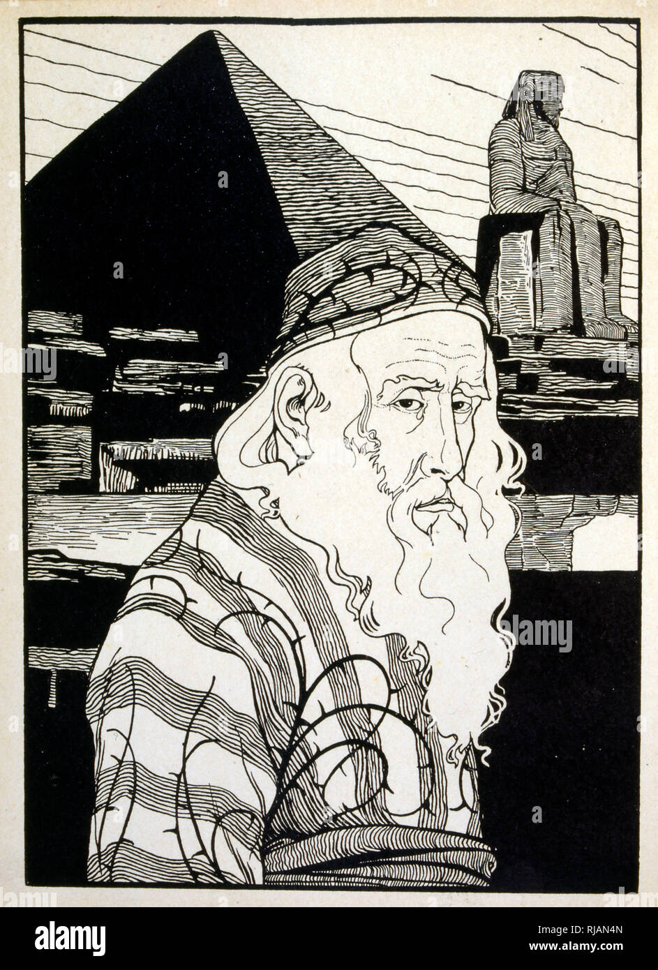 Ostern, aus dem Buch Juda durch Ephraim Mose Lilien (1874-1925) dargestellt. Lilian wird als der Vater der Zionistischen Ikonographie, im Jugendstil (Art Nouveau) Stil geschaffen. Er illustrierte "Juda" (1900), ein Buch über biblische Poesie durch ein christlicher Freund, Borries Freiherr von Münchhausen". Stockfoto