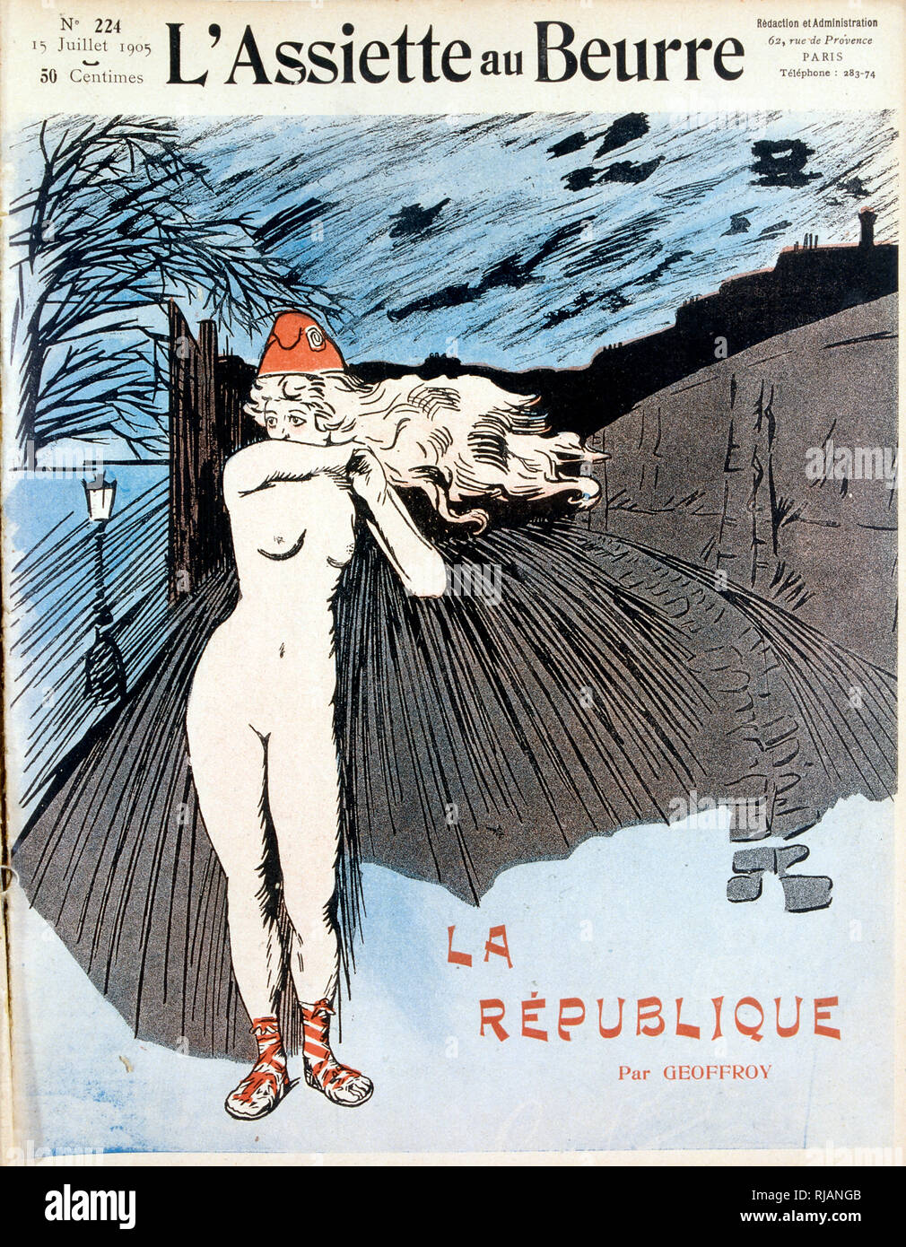 Die Republik 1905, Illustration von "L'Assiette au Beurre", eine illustrierte Französische wöchentliche satirische Zeitschrift mit anarchistischen politischen Überzeugungen, die sich hauptsächlich zwischen 1901 und 1912 produziert wurde. Stockfoto