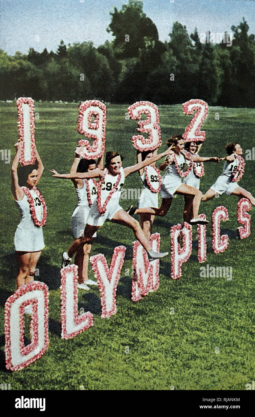 Foto verwendet, um die amerikanischen Sommer 1932 die Olympischen Spiele in Los Angeles zu werben. 20. Stockfoto