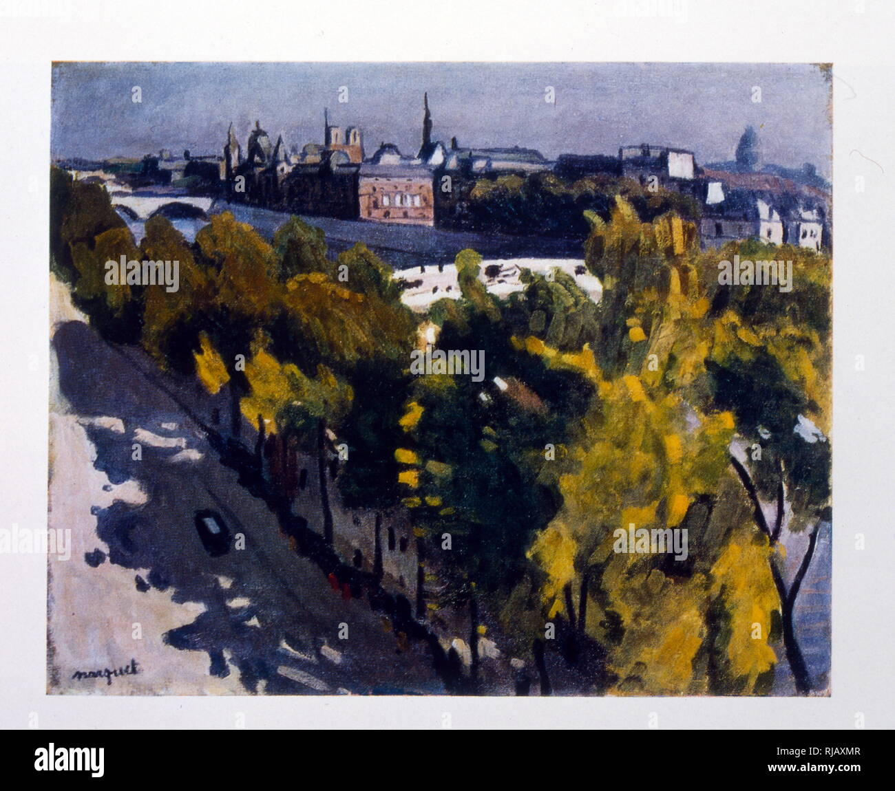 Paris, die Ufer der Seine, 1935. Von Alexander Deyneka, (1899-1969), sowjetische Russische Sozialistische Realismus Maler, Graphiker, Bildhauer Stockfoto