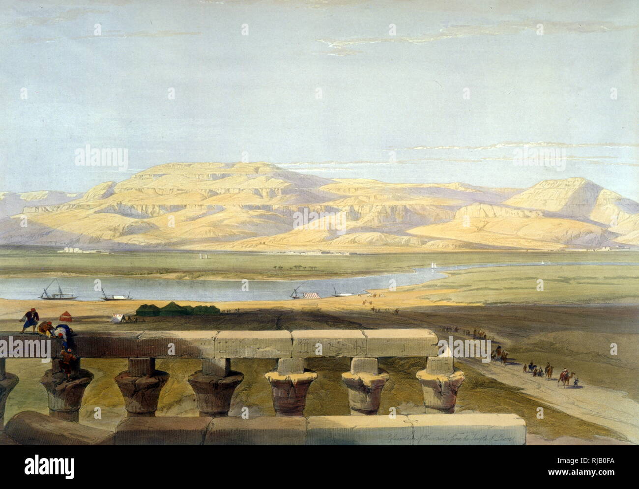 David Roberts 1796-1864, Tal der Könige, Berge, gegenüber von Luxor. Um 1830 Stockfoto